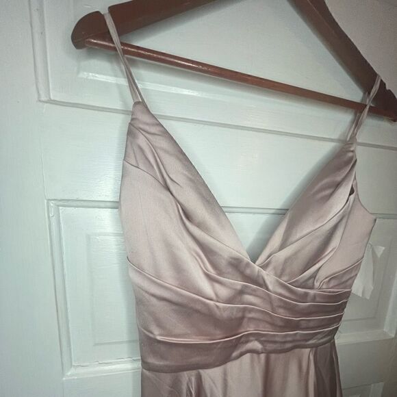 NWTs La Femme Strappy Back Satin Ballgown Size 2 - Picture 8 of 11